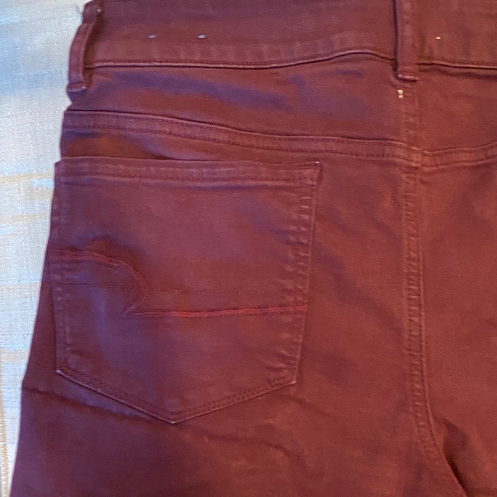 American Eagle Outfitters Women's Maroon Jean Shorts - Picture 9 of 12